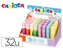 [43184] ROTULADOR CARIOCA FLUORESCENTE COLOR PASTEL EXPOSITOR DE 32 UNIDADES COLORES SURTIDOS