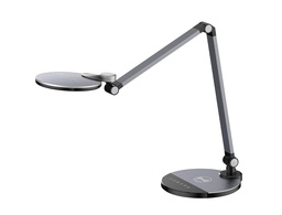[KF10975] LAMPARA DE OFICINA Q-CONNECT SOBREMESA PROFESIONAL ALUMINIO 9W 120 LED CARGADOR MOVIL COLOR NEGRO
