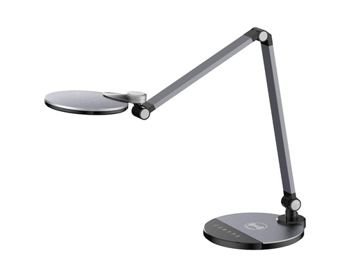 [KF10975] LAMPARA DE OFICINA Q-CONNECT SOBREMESA PROFESIONAL ALUMINIO 9W 120 LED CARGADOR MOVIL COLOR NEGRO