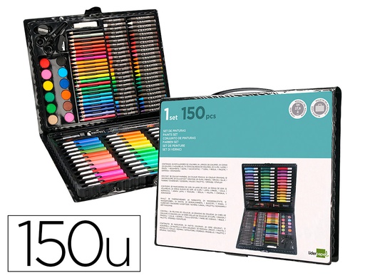 [SX02] ESTUCHE DE PINTURA LIDERPAPEL PLASTICO 150 PIEZAS 36X31X4 CM