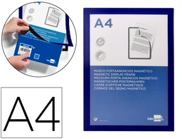 [MA02] MARCO PORTA ANUNCIOS LIDERPAPEL MAGNETICO DIN A4 DORSO ADHESIVO REMOVIBLE COLOR AZUL