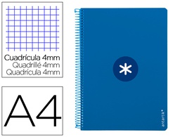 [KB38] CUADERNO ESPIRAL LIDERPAPEL A4 ANTARTIK TAPA DURA 80H 100GR CUADRO 4MM CON MARGEN COLOR AZUL OSCURO