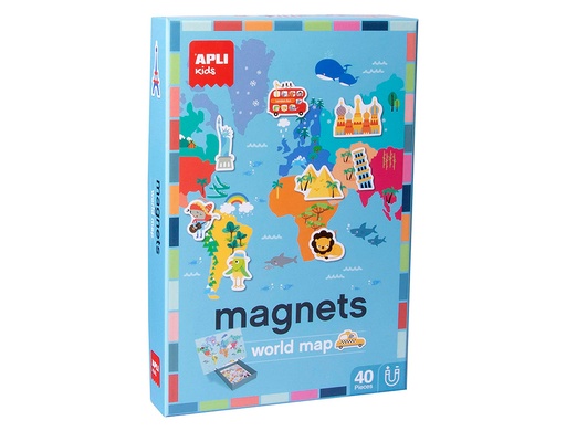 [16494] JUEGO APLI DIDACTICO MAGNETICO MAPA MUNDI 40 PIEZAS