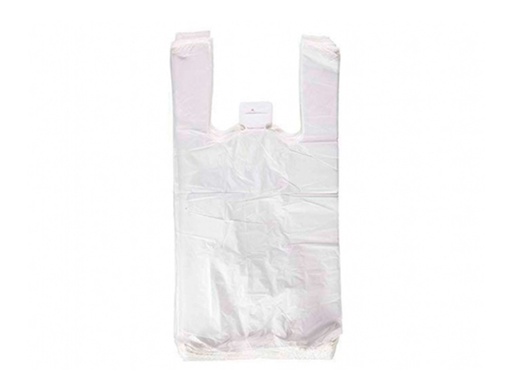 [3004044] BOLSA CAMISETA RECICLADA 70% BLANCA 50 MC 35X50 CM APTA LEGISLACION DE BOLSAS 2021