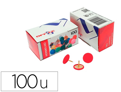 [7PIOLMA.04] CHINCHETA LISMANIA OFFICE COLOR ROJO CAJA DE 100 UNIDADES