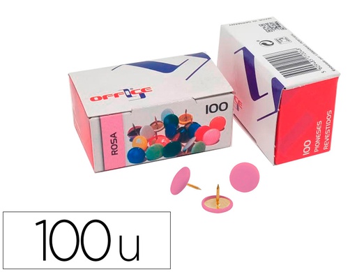 [7PIOLMA.03] CHINCHETA LISMANIA OFFICE COLOR ROSA CAJA DE 100 UNIDADES
