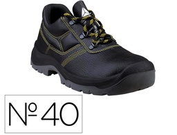 [JET3SPNO40] ZAPATOS DE SEGURIDAD DELTAPLUS PIEL CRUPON PIGMENTADA SUELA PU BI DENSIDAD COLOR NEGRO TALLA 40