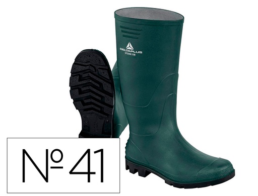 [STONEOBVE41] BOTAS DELTAPLUS DE SEGURIDAD STONE PVC VERDE SUELA DE TACOS TALLA 41