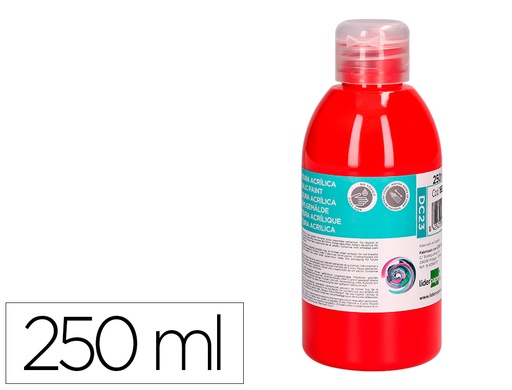 [DC23] PINTURA ACRILICA LIDERPAPEL BOTE DE 250 ML ROJO