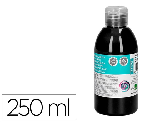 [DC22] PINTURA ACRILICA LIDERPAPEL BOTE DE 250 ML NEGRO