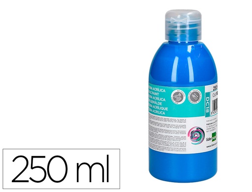 [DC18] PINTURA ACRILICA LIDERPAPEL BOTE DE 250 ML CIAN