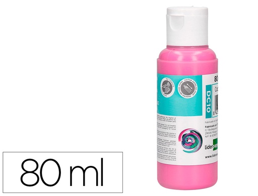 [DC10] PINTURA ACRILICA LIDERPAPEL BOTE DE 80 ML ROSA