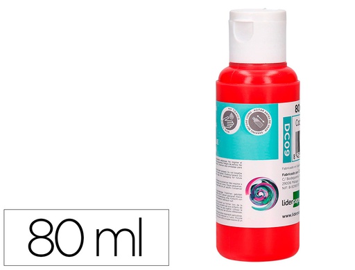 [DC09] PINTURA ACRILICA LIDERPAPEL BOTE DE 80 ML ROJO