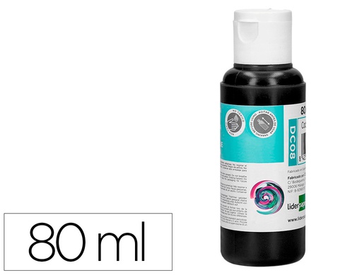 [DC08] PINTURA ACRILICA LIDERPAPEL BOTE DE 80 ML NEGRO