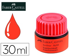 [154921] TINTA ROTULADOR FABER CASTELL TEXTLINER FLUORESCENTE 1549 CON SISTEMA CAPILAR COLOR ROJO BOTE 30 ML