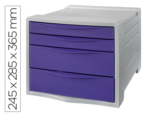 [628458] FICHERO CAJONES DE SOBREMESA ESSELTE COLOUR BREEZE PLASTICO 4 CAJONES COLOR LAVANDA