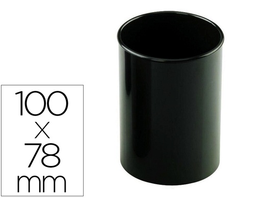 [205R2] CUBILETE PORTALAPICES FAIBO NEGRO OPACO PLASTICO RECICLADO DIAMETRO 78 MM ALTO 100 MM ALTO