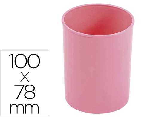[206-32] CUBILETE PORTALAPICES FAIBO PLASTICO COLOR ROSA PASTEL 78 MM DIAMETRO X 100 MM ALTO