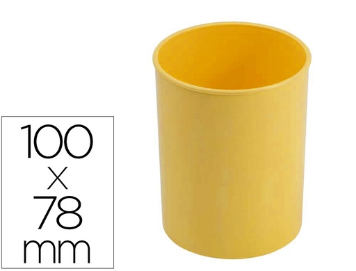[206-35] CUBILETE PORTALAPICES FAIBO PLASTICO COLOR AMARILLO PASTEL 78 MM DIAMETRO X 100 MM ALTO