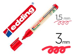 [28-02] ROTULADOR EDDING 28 PARA PIZARRA BLANCA ECOLINE 90% RECICLADO COLOR ROJO PUNTA REDONDA 1,5-3 MM RECARGABLE