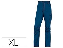 [PANOSTRPAMOXG] PANTALON DE TRABAJO DELTAPLUS CINTURA ELASTICA 5 BOLSILLOS COLOR AZUL MARINO / NARANJA TALLA XL