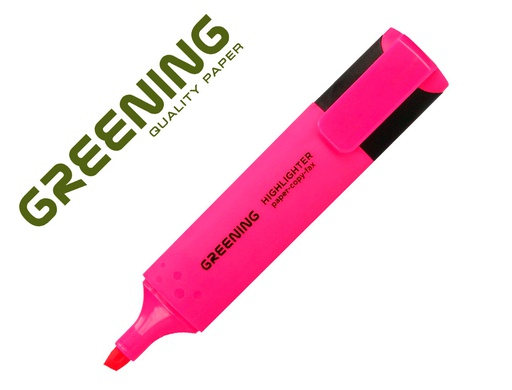 [GN10] ROTULADOR GREENING FLUORESCENTE PUNTA BISELADA ROSA