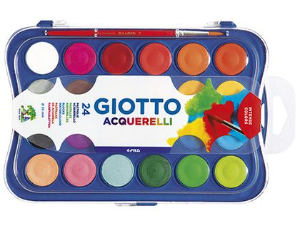 [F352400] ACUARELA GIOTTO 24 COLORES CON PINCEL ESTUCHE DE PLASTICO