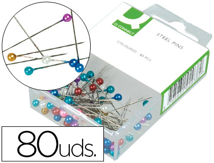 [KF02038] AGUJA SEÑALIZADORA Q-CONNECT CAJA DE 80 UNIDADES COLORES SURTIDOS