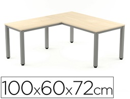 [2107AD01] ALA PARA MESA ROCADA SERIE EXECUTIVE 60X 100 CM DERECHA O IZQUIERDA ACABADO AD01 ALUMINIO/ HAYA