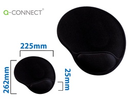 [KF02213] ALFOMBRILLA PARA RATON Q-CONNECT CON REPOSAMUÑECAS ERGONOMICA DE GEL GRIS OSCURO 262X225X25 MM
