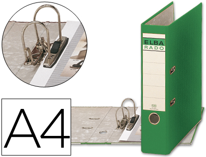 [100022647] ARCHIVADOR DE PALANCA ELBA CARTON FORRADO DIN A4 VERDE LOMO DE 80 MM RADO CHIC