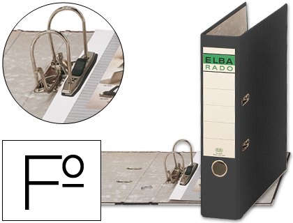[100022674] ARCHIVADOR DE PALANCA ELBA CARTON FORRADO FOLIO NEGRO LOMO DE 80 MM RADO CHIC