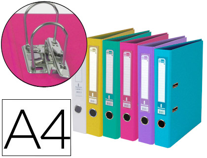 [AZ87] ARCHIVADOR DE PALANCA LIDERPAPEL A4 DOCUMENTA FORRADO PVC CON RADO LOMO 52 MM COLORES SURTIDOS TRENDING