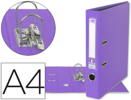 [AZ79] ARCHIVADOR DE PALANCA LIDERPAPEL A4 DOCUMENTA FORRADO PVC CON RADO LOMO 52 MM LILA COMPRESOR METALICO