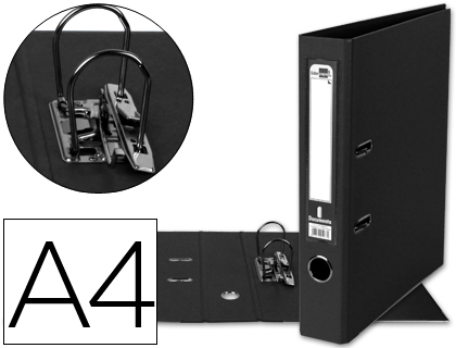 [AY06] ARCHIVADOR DE PALANCA LIDERPAPEL A4 DOCUMENTA FORRADO PVC CON RADO LOMO 52MM NEGRO COMPRESOR METALICO
