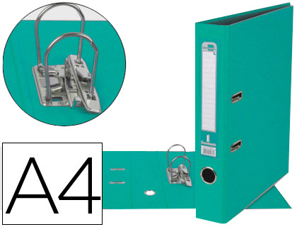 [AZ81] ARCHIVADOR DE PALANCA LIDERPAPEL A4 DOCUMENTA FORRADO PVC CON RADO LOMO 52 MM VERDE CLARO COMPRESOR