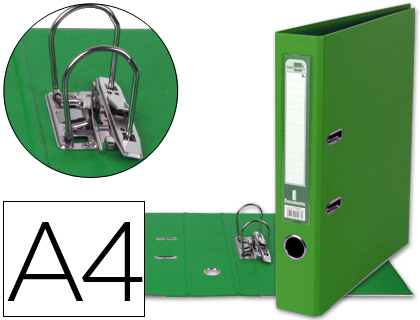 [AY08] ARCHIVADOR DE PALANCA LIDERPAPEL A4 DOCUMENTA FORRADO PVC CON RADO LOMO 52MM VERDE COMPRESOR METALICO