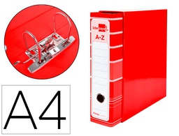 [AZ16] ARCHIVADOR DE PALANCA LIDERPAPEL A4 FILING SYSTEM FORRADO SIN RADO LOMO 80MM ROJOCON CAJA Y COMPRESOR METALICO