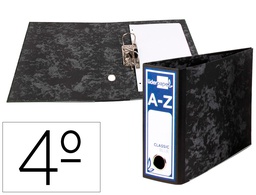 [AZ10] ARCHIVADOR DE PALANCA LIDERPAPEL CUARTO APAISADO CLASSIC BLUE SIN RADO LOMO 80MM NEGRO COMPRESOR METALICO