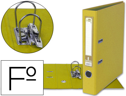[AY30] ARCHIVADOR DE PALANCA LIDERPAPEL FOLIO DOCUMENTA FORRADO PVC CON RADO LOMO 52 MM AMARILLO COMPRESOR