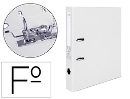 [AY34] ARCHIVADOR DE PALANCA LIDERPAPEL FOLIO DOCUMENTA FORRADO PVC CON RADO LOMO 52 MM BLANCO COMPRESOR METALICO