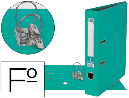 [AY41] ARCHIVADOR DE PALANCA LIDERPAPEL FOLIO DOCUMENTA FORRADO PVC CON RADO LOMO 52 MM VERDE CLARO COMPRESOR
