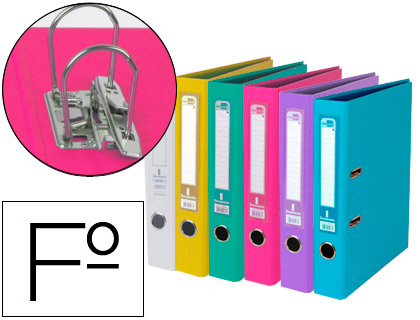 [AY44] ARCHIVADOR DE PALANCA LIDERPAPEL FOLIO DOCUMENTA FORRADO PVC CON RADO LOMO 75 MM COLORES SURTIDOS TRENDING