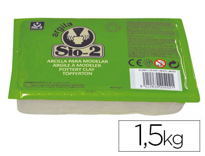 [204400011000] ARCILLA ARGILA SIO-2 COLOR BLANCO PAQUETE DE 1,5 KG