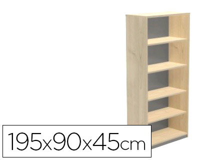 [1101AA01V24] ARMARIO ROCADA CON CINCO ESTANTES SERIE STORE 195X90X45 CM ACABADO AA01 HAYA/HAYA