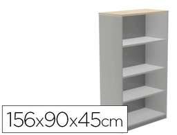 [1055AN02V24] ARMARIO ROCADA CON CUATRO ESTANTES SERIE STORE 156X90X45 CM ACABADO AN02 GRIS/GRIS