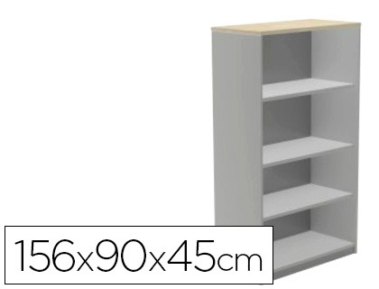 [1055AN02V24] ARMARIO ROCADA CON CUATRO ESTANTES SERIE STORE 156X90X45 CM ACABADO AN02 GRIS/GRIS