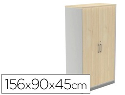 [1058AN02V24] ARMARIO ROCADA CON CUATRO ESTANTES Y DOS PUERTAS SERIE STORE 156X90X45 CM ACABADO AN02 GRIS/GRIS