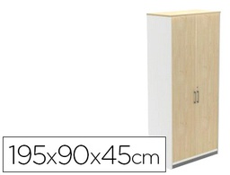 [1104AW04V24] ARMARIO ROCADA CON CUATRO ESTANTES Y DOS PUERTAS SERIE STORE 195X90X45 CM ACABADO AW04 BLANCO/BLANCO