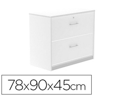 [1006AW04V24] ARMARIO ROCADA CON DOS CAJONES SERIE STORE 78X90X45 CM ACABADO AW04 BLANCO/BLANCO